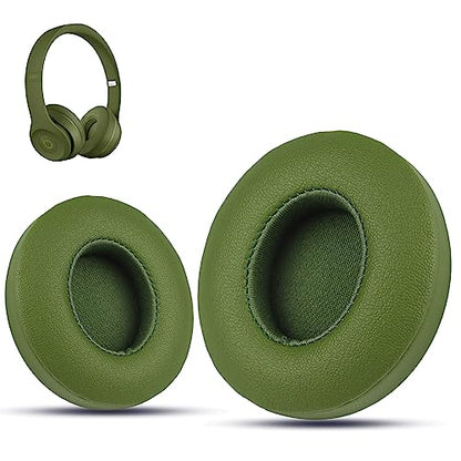 Krone Kalpasmos Earpad Replacement for Beats Solo 2 & 3 Wireless/Wired Headphone, Ear Cushion Premium Protein Leather Memory Foam with Kits, Superb Comfortable Easy to Install – Hunter Green - color: Hunter Green