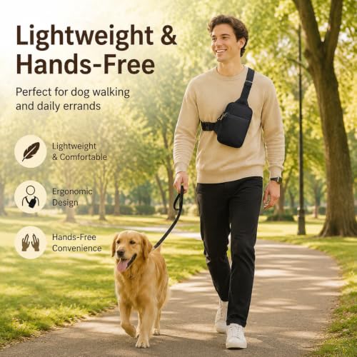 Simptech 미니 크로스바디 슬링 백 - 방수 듀얼 포켓 체스트 팩 - 달리기, 여행 및 일상 운동을 위한 경량 패니 팩
