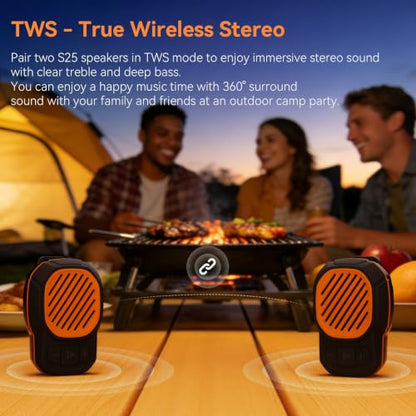 Wearable Bluetooth Speaker, Magnetic Clip on Mini Speaker, TWS Built-in Mic | Small Portable Speaker, IPX6 Waterproof, 2.2oz, 5.4 Bluetooth, Hands-Free Call, Gifts for Men Women, Outdoor Indoor Golf