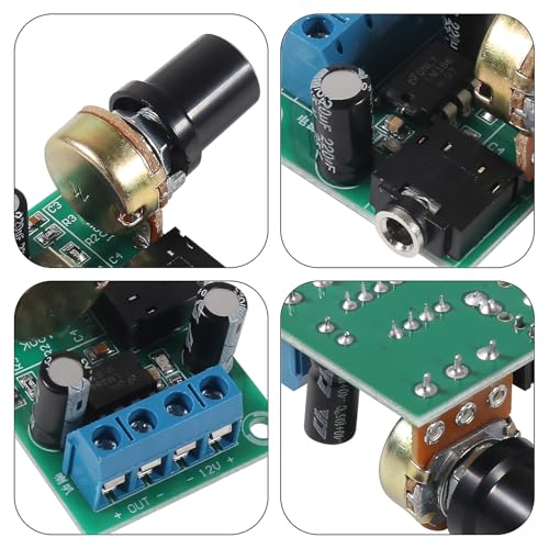 3pcs LM386 Mini Audio Amplifier Board DC 3-12V Volume Adjustable Control LM386 Audio Power Amplifier Module Support 0.5W-10W Speakers(Pack of 3) - color: 3pcs