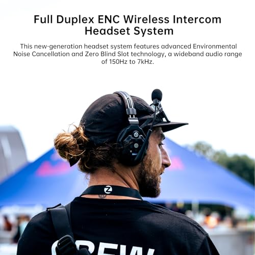 Hollyland Solidcom C1 Pro Wireless Intercom Headset System ENC Full Duplex 4-Person 1100ft Team Communication with PTT Mute Headset for Church Drone TV Film Production（Double-Ear Version）… - size: 4 Set Double-Ear