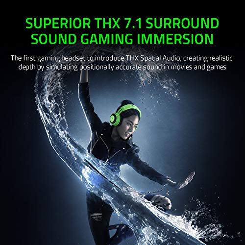Razer Kraken Tournament Edition: THX Spatial Audio - Full Audio Control - Cooling Gel-Infused Ear Cushions - Gaming Headset Works with PC, PS4, Xbox One, Switch, Mobile Devices - Green (Renewed)