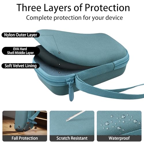 for JBL Go 5/4/3 Ultra Portable Speaker Hard Travel Case, Teal | Protective Storage Bag with Mesh Pocket & Hand Strap, Shockproof EVA Carrying Box, Soft Lining - color: Teal Case