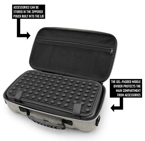 CASEMATIX Gray Audio Mixer Case Compatible With Yamaha AG06MK2 USB Interface or Yamaha AG03MK2 Audio Mixers & Recording Accessories - Includes Carry Case Only with Shoulder Strap and Carry Handle