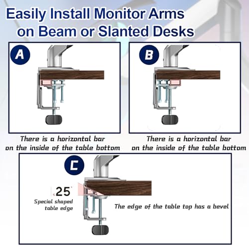Pugala Computer Under Desk Clamp Mount, Under Table Metal Desk Accessories, Suitable for Different Tables, Adjustable