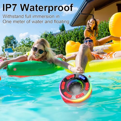 Bluetooth Speaker Wireless Portable Waterproof Speaker, TWS Pairing, RGB Lights, Deep Bass for Home Garden Party Camping - color: Red