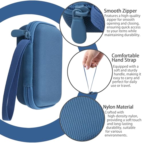 for JBL Go 5/4/3 Ultra Portable Speaker Hard Travel Case, Blue | Protective Storage Bag with Mesh Pocket & Hand Strap, Shockproof EVA Carrying Box, Soft Lining - color: Blue Case