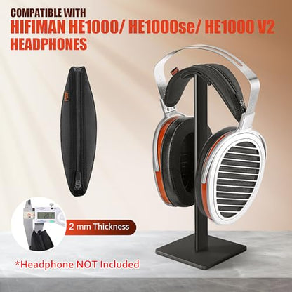 HE1000 Headband Cover Compatible with HIFIMAN HE1000/ HE1000se/ HE1000 V2 Headphones Thicker Sports Fabric Replacement Headphone Headband Cushion Pad Cover Headband Protector (Black)