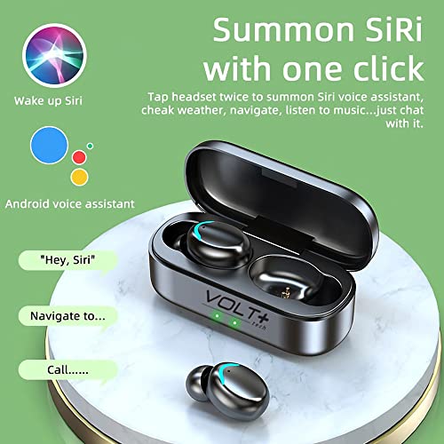Wireless V5.3 Bluetooth Earbuds Compatible with Redmi Note 12 Pro Updated Micro Thin Case Quad Mic 8D Bass IPX7 Waterproof/Sweatproof