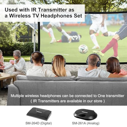 SIMOLIO 4 Pack IR Headphones for Car DVD, Wireless Car Headphone for Kids, Not Bluetooth, Dual Channel Universal Infrared Headphonefor uConnect VES, Dodge, Honda Odyssey, Town and Country, GMC Yukon