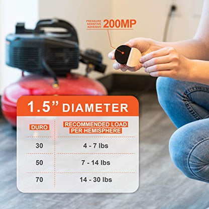 1.5" Dia Sorbothane Hemisphere Rubber Bumper Non-Skid Feet with Adhesive (4, 30 Duro) - size: 30 Duro