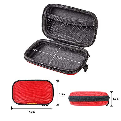 Red Rectangle Small EVA Case, Lightweight Hard Shell Zipper Pouch - color: Red