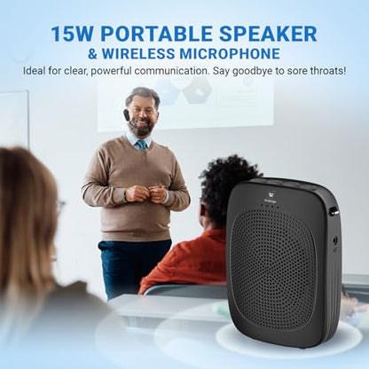 15W Wireless Voice Amplifier with Headset Microphone