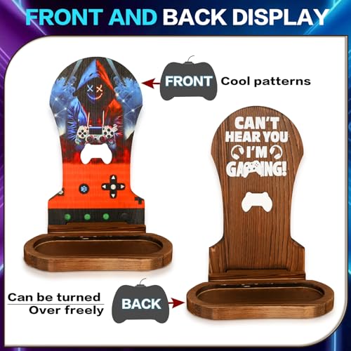 Gamer Gifts for Men Game Stuff Gaming Room Equipment Wooden Headset Stand | Gamer Gifts for Teenage Boy, Son, Boyfriend, Husband, Gamer Room Decor for Man, Teen Boy Gaming Accessories