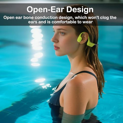 Bone Conduction Swimming Headphones -IPX8 Waterproof Earphones Bluetooth 5.4 Open-Ear Headphones Built-in 32GB MP3 Player & 7-Hour Playtime with Wireless Underwater Headphones for Swimming Sports