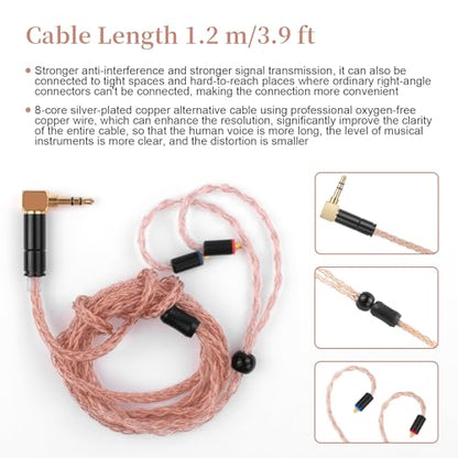 SE315 Earbuds Cable Replacement MMCX Audio Exchange Cord Compatible with SHURE SE215 SE846 SE425 SE535LTD-J SE315 and TIN T2 T2Pro T3 Earphones(Red)