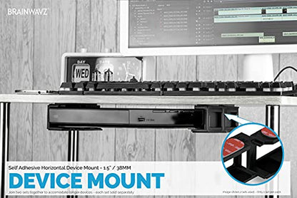 Screwless 1.5" Wide Horizontal Cable Box Mount, Modem, Router, Mesh, Streaming Media Devices & More | Mount Horizontally Any Device upto 1.5" Wide & 4lb, Strong VHB Adhesive, No Tools by Brainwavz