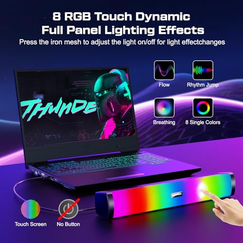 OFFSIR Computer Speakers for Desktop, Gaming Speakers with Touch Lights PC Speakers with Surge Clear Sound, USB Powered for Computer Desktop PC Laptop Monitor