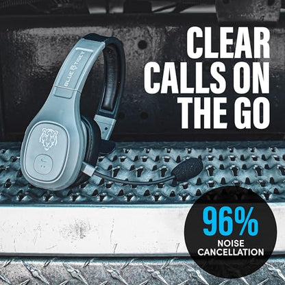 Blue Tiger Storm Gray - Wireless Trucker Bluetooth Headset with Mic - color: Gray, style: Storm