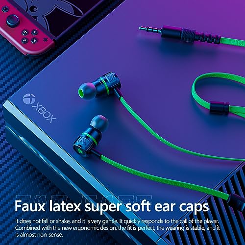 Gaming Earbuds Wired, USB C & 3.5mm Dual Plug in Ear Headphones with Mic and Volume Control for Small Ears, Stereo Bass Noise Isolating Earphones for PC/PS4/PS5/Xbox Series/Switch/Sleep/Sport/Workout | Volume Control,Stereo Bass,Noise Isolating,Earphones
