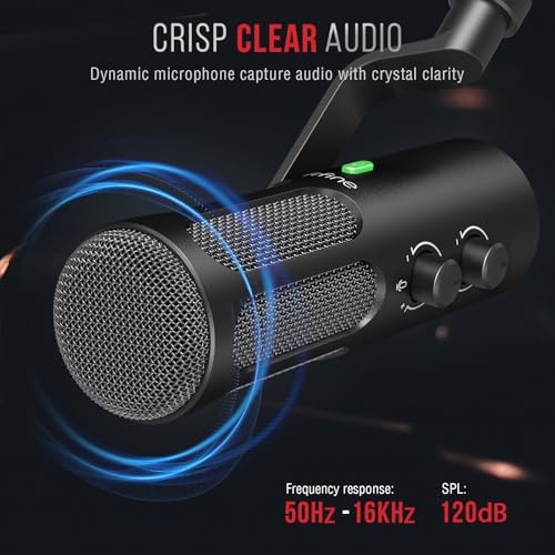 FIFINE AmpliTank Tank3 XLR/USB Podcast Dynamic Microphone for Streaming | Studio PC Streamer Mic, All Metal Built, with Mute Button, Headphone Jack, Volume Knob, for Vocal Voice Over Music Recording