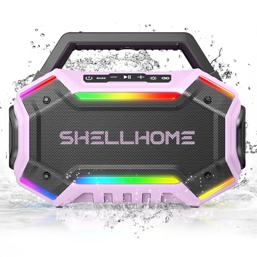 80W Bluetooth Outdoor Speakers, Waterproof Speaker for Party Beach, Pink | 30H Playtime, RGB Lights, BassUp 2.0, IPX6 Waterproof, TWS, 80W(Peak) Loud, Bluetooth 6.0 - color: Pink