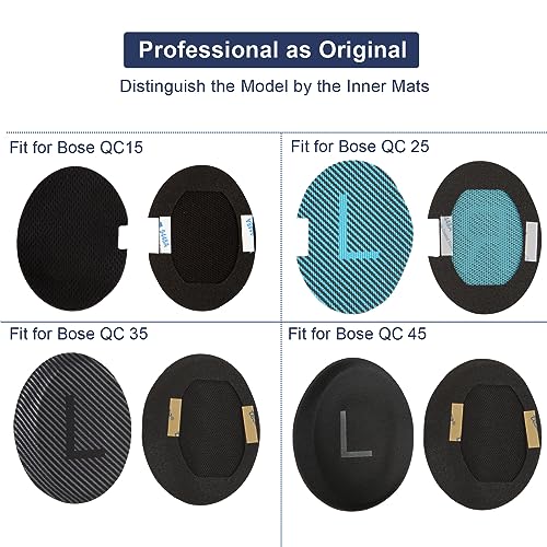Replacement Ear Pads Cushions for Bose QuietComfort 35 QC35 QC35ii QC45 QC25 QC15 Headphones Noise Isolation Memory Foam Navy Blue - color: QC35 Navy Blue