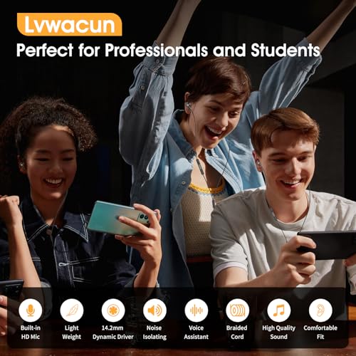 Black Wired Earbuds with Mic in-Ear Earphones Build-in Microphone HiFi Stereo Headphones Compatible for iPhone iPad Android Mp3 and Most of 3.5mm Aux Devices - color: BLK3.5MM