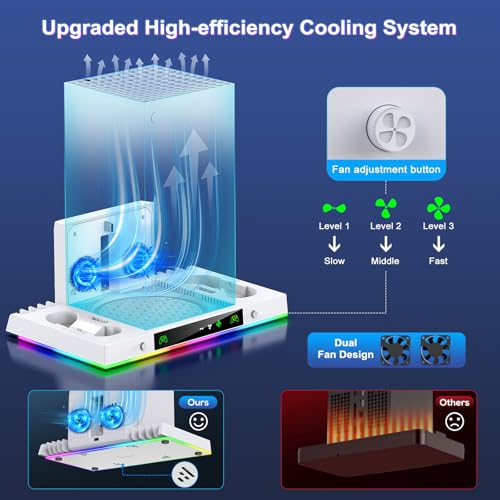 LED Cooling Stand & Charging Station for Xbox Series X, Snow White - color: Snow White
