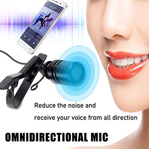 EXMAX Wired Collar Microphone Lavalier Micophone Lav Mic Clip for ATG-100T EXD-101 EXD-6824 Wireless Tour Guide System Transmitter Voice Amplifier Teaching Conference Training 3.5mm Lapel Microphone