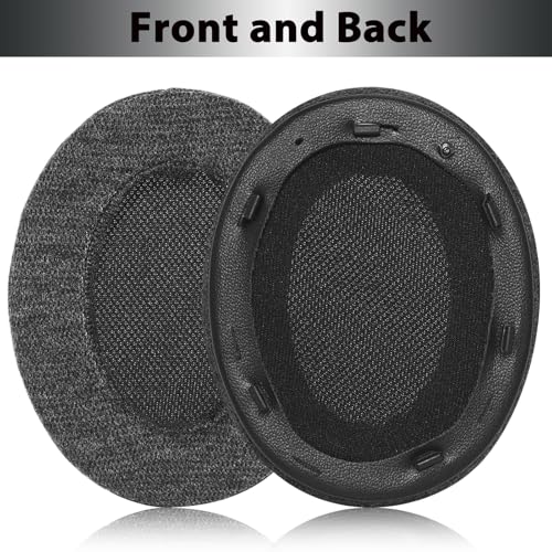 Adhiper Velour Replacement Ear Pads for Sony WH-XB910N - Black | Soft High-Density Memory Foam Earpads Cushions with Buckle, Velour Fabric for Long-Term Comfort