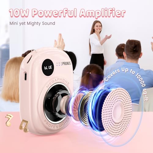 Voice Amplifier for Teacher,Portable Wired Voice Amplifier with Microphone Headset and Speaker,Rechargeable Mini Voice Amplifier for Classroom,Speech,Training,Tour Guide,Pearl Chain Design-Pink - color: Pink