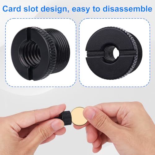 16pcs Mic Stand Adapter Parts Set, 5/8 to 3/8 & 5/8 to 1/4 Aluminum Microphone Holder Thread Screw Adapters Accessories Replacement for Mic Audio Stand Boom Arm Camera & Tripod