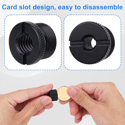 16pcs Mic Stand Adapter Parts Set, 5/8 to 3/8 & 5/8 to 1/4 Aluminum Microphone Holder Thread Screw Adapters Accessories Replacement for Mic Audio Stand Boom Arm Camera & Tripod