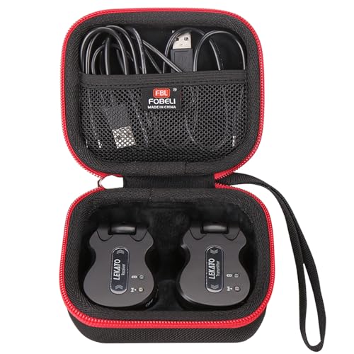 FBLFOBELI Hard Case for LEKATO 5.8GHz Wireless Guitar Transmitter Receiver | Hard EVA Shell, Shockproof & Water-Resistant, Custom Molded Interior, Mesh Pocket for Accessories, Portable Protective Bag