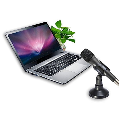 AKOAK Adjustable Portable Desktop Table Microphone Mic Stand Holder with Mic Clip for Computer Conference Studios Microphone,Podcasts, Online Chat, Lectures, and More - size: 11.7 cm (H) x 7.4 cm (W)