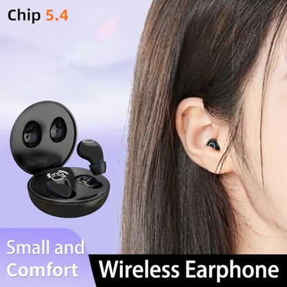 Mini Invisible Earbuds for Work and Sleep - Best Small Earbuds for Small Ear Canals - color: Black