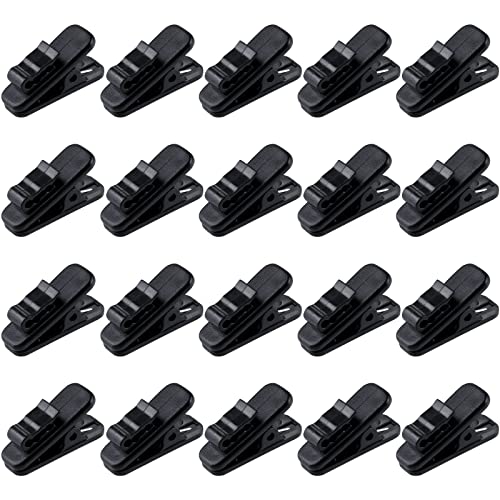 MUZHI Headphone Clip,Small Cable Clothing Clips,Earbud Clip to Keep Earphone/Microphone Cord in Place for 1.5mm Wire Diameter Round Wire Earphone 1 Inch Length,20Pcs (Black)