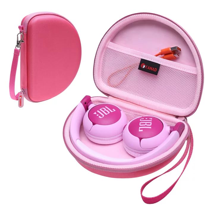 XANAD Hard Case for JBL Junior JR 320 320BT/JR310BT Kids Headphones, Pink - color: Pink