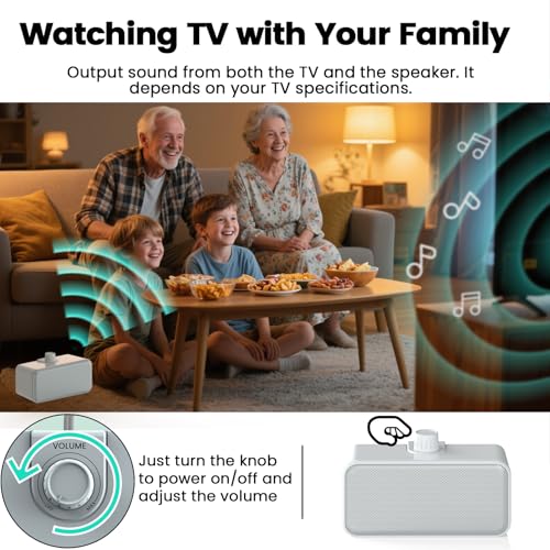 ANSTEN Wired Speakers for TV No Delay, Clear Voice TV Speakers Wired | 5M Long Cord, Personal Speaker with Headphone Jack, Easy Operation, TV Speakers for Hard of Hearing and Seniors