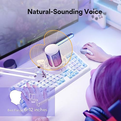 MAONO USB Gaming Microphone with Monitor Headphones, DGM20S, MH601