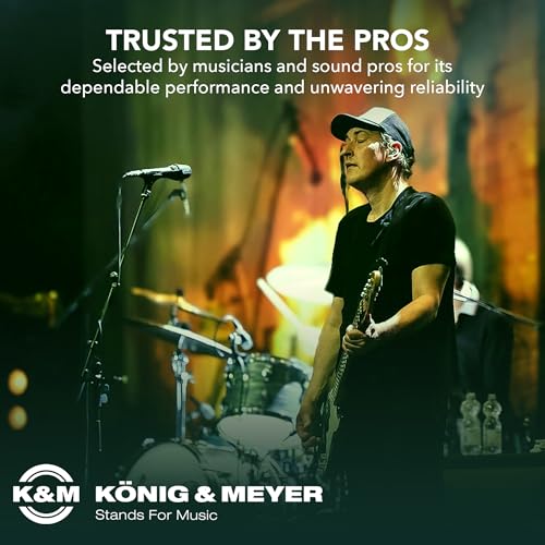 K&M König & Meyer 21090.500.55 Tripod Microphone Stand - Adjustable Telescoping 2-Piece Boom Arm - Professional Grade - Heavy Duty with Folding Leg Base - German Made Black - color: Black, style: Tall (35"-63")