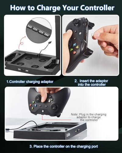 Lictin Cooling Fan Charging Station for Xbox Series X Console & Controller