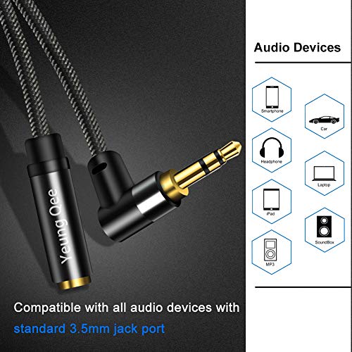 3.5mm Male to Female Extension Stereo Audio Cable 10ft, Audio Extension Cable, AUX Headphone Extension Cable Stereo Jack Cord for Phones, Headphones, Speakers, Tablets, PCs and More（10 ft/3M） - size: 10ft