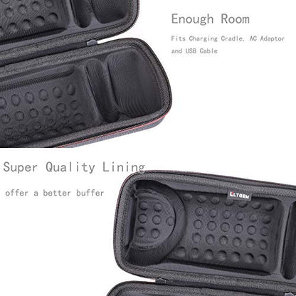 LTGEM Travel Case for Bose SoundLink Revolve+ Series II Speaker, Black | Fits Charging Cradle, Fits AC Adaptor and USB Cable - color: Black