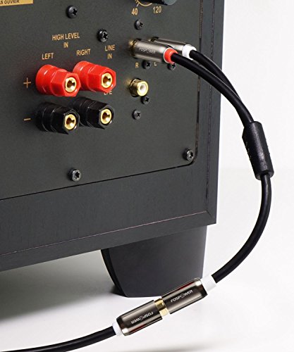 FosPower Y Adapter (8 inch) 2 RCA (Male) to 1 RCA (Female) Stereo Audio Y Adapter Subwoofer Cable (24k Gold Plated) 2 Male to 1 Female Y Splitter Connectors Extension Cord | Dual-shielded RCA Y-splitter cable (2 RCA male to 1 RCA female) with 24K gold con