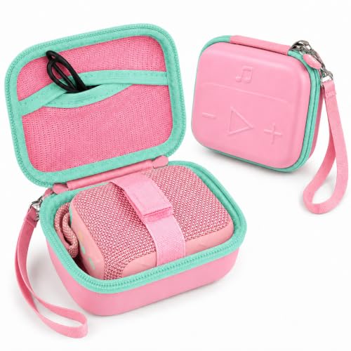 ANKHOH Hard Speaker Case for JBL Go 5/4/3 with Wrist Strap, Case Only - color: Green