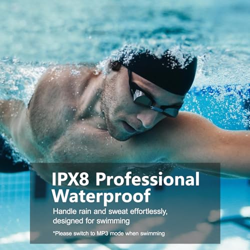 Bone Conduction Headphones for Swimming, Waterproof Swimming Headphones | IPX8 Waterproof Earbuds for Swimming, Open Ear Earbuds With 32GB MP3 Mode,8H Playtime Bluetooth 5.4 for Running