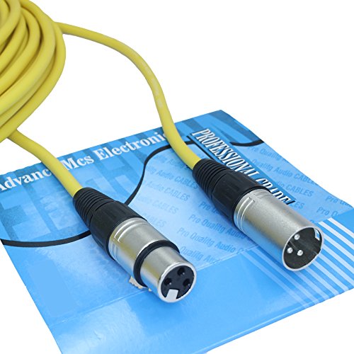 50 Foot Male to Female XLR Microphone Cable (Yellow) - color: Yellow