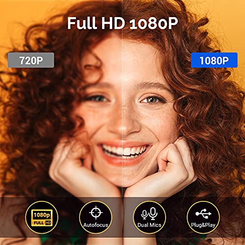 Streaming Webcam 1080P, 960A HD Web Camera USB Web Cam for Gaming Conferencing Video Chatting Mac Windows Desktop Computer Laptop Wide Angle Webcam with Ring Light & Microphone & Tripod